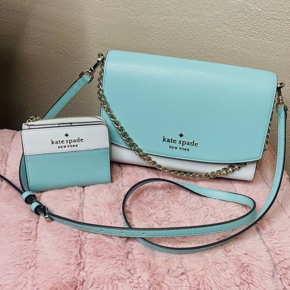 Kate Spade crossbody with removable chain and matching wallet - Picture 1 of 13